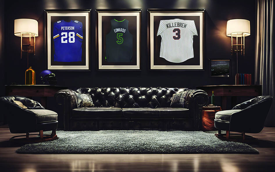 jersey display in relaxing, cozy, and super chill car hide outs.
